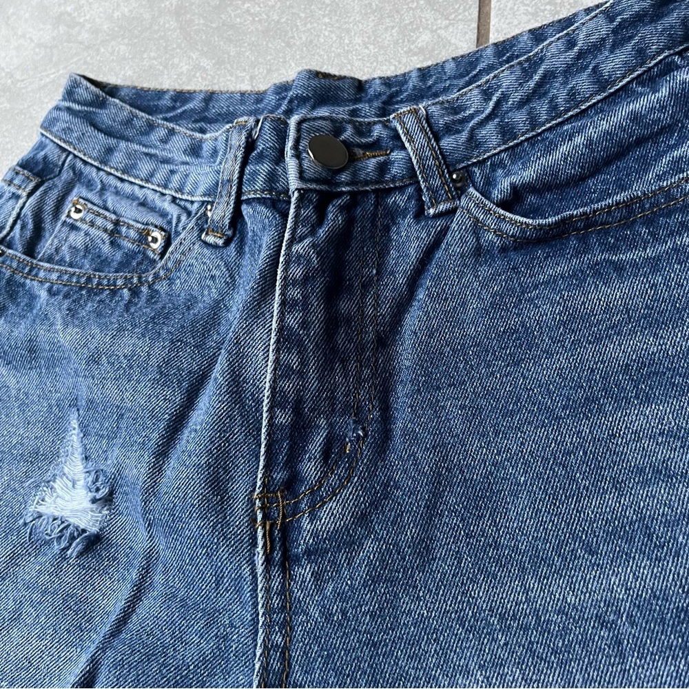 High-Rise Denim Straight Leg Jeans